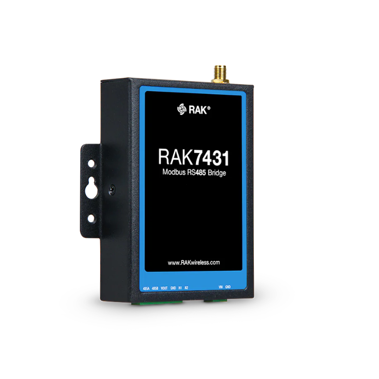 RAK 7431 (Serial-to-LoRaWAN, RS485 Industrial, 16 dispositivos, Alimentação 8-48V DC, Proteção 18kV ESD)