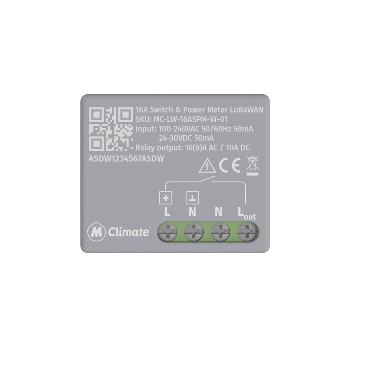 Relé Inteligente e Medidor Integrado (Controle remoto, reduza até 30% em contas de energia, 16A, LoRaWAN)